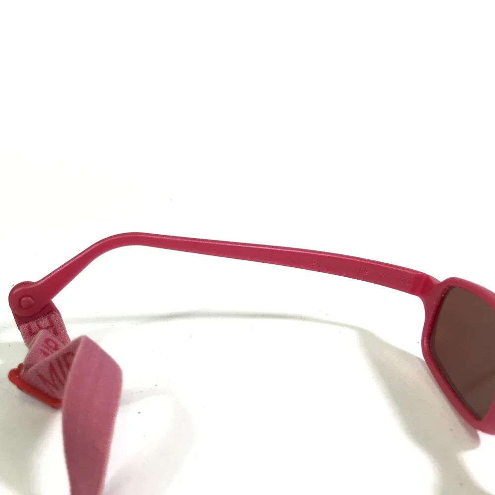 Miraflex Sunglasses NEW BABY 2 Pink Rectangular Frames with Red Lenses